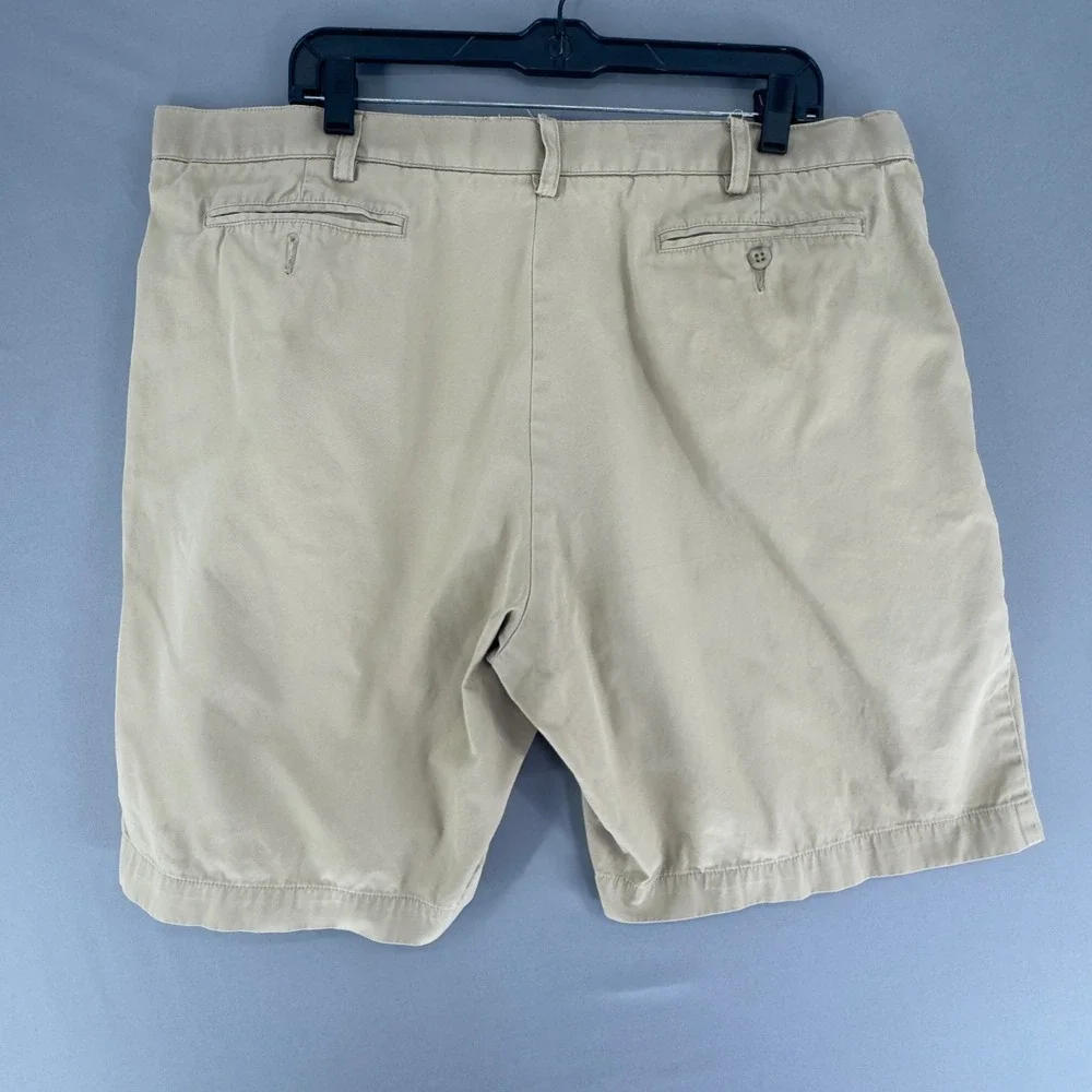 VTG Polo Ralph Lauren Mens Tyler Short Khaki Tan Pleated Cotton Chino Shorts  40